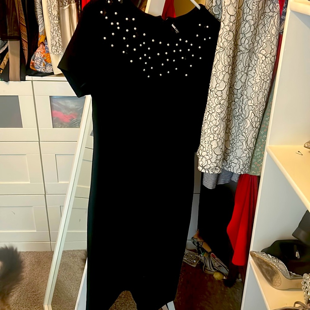 Beautiful black dress with pearl accents